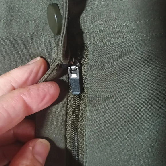 Bike Skirt green back zipper pocket front zip from top & bottom snap M - Picture 4 of 13